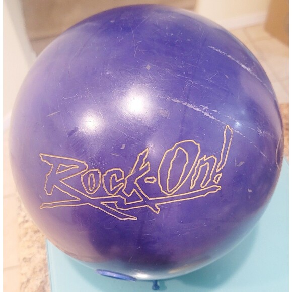 Columbia 300 Yellow Dot Bowling Ball Vintage PURPLE 15.4lbs DRILLED TEC2 - Picture 4 of 5
